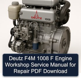 Deutz F4M 1008 F Engine Workshop Service Manual for Repair PDF Download