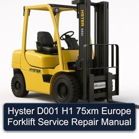 Hyster D001 H1 75xm Europe Forklift Service Repair Manual