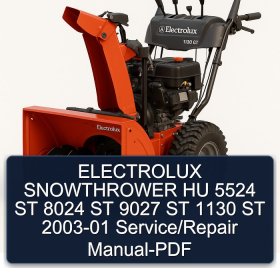 ELECTROLUX SNOWTHROWER HU 5524 ST 8024 ST 9027 ST 1130 ST 2003-01 Service/Repair Manual-PDF