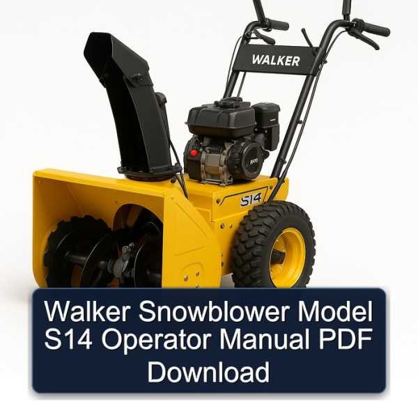 Walker Snowblower Model S14 Operator Manual PDF Download