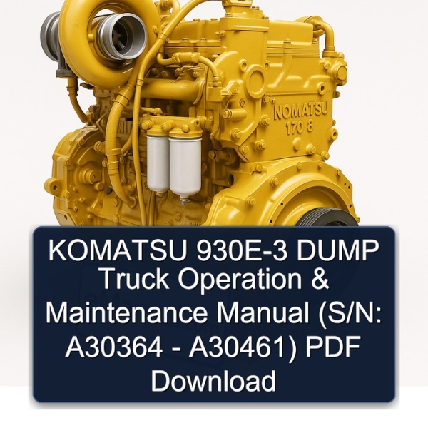 KOMATSU 930E-3 DUMP Truck Operation & Maintenance Manual (S/N: A30364 - A30461) PDF Download