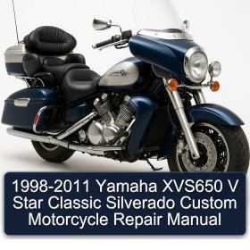 1998-2011 Yamaha XVS650 V Star Classic Silverado Custom Motorcycle Repair Manual