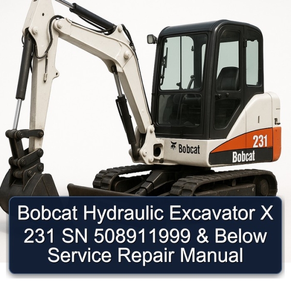Bobcat Hydraulic Excavator X 231 SN 508911999 & Below Service Repair Manual