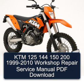 KTM 125 144 150 200 1999-2010 Workshop Repair Service Manual PDF Download