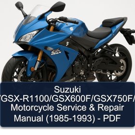 Suzuki GSX-R750/GSX-R1100/GSX600F/GSX750F/GSX1100F Motorcycle Service & Repair Manual (1985-1993) - PDF