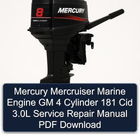 Mercury Mercruiser Marine Engine GM 4 Cylinder 181 Cid 3.0L Service Repair Manual PDF Download