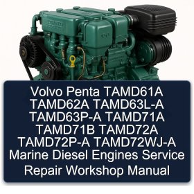 Volvo Penta TAMD61A TAMD62A TAMD63L-A TAMD63P-A TAMD71A TAMD71B TAMD72A TAMD72P-A TAMD72WJ-A Marine Diesel Engines Service Repair Workshop Manual