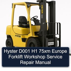 Hyster D001 H1 75xm Europe Forklift Workshop Service Repair Manual
