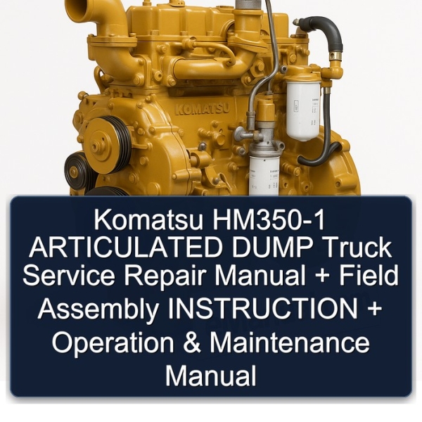 Komatsu HM350-1 ARTICULATED DUMP Truck Service Repair Manual + Field Assembly INSTRUCTION + Operation & Maintenance Manual