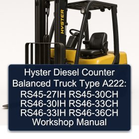Hyster Diesel Counter Balanced Truck Type A222: RS45-27IH RS45-30CH RS46-30IH RS46-33CH RS46-33IH RS46-36CH Workshop Manual