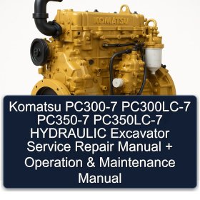 Komatsu PC300-7 PC300LC-7 PC350-7 PC350LC-7 HYDRAULIC Excavator Service Repair Manual + Operation & Maintenance Manual