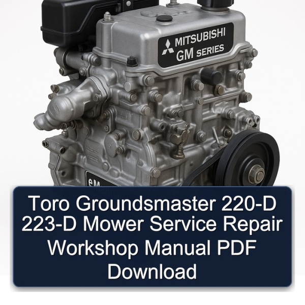 Toro Groundsmaster 220-D 223-D Mower Service Repair Workshop Manual PDF Download