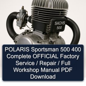 POLARIS Sportsman 500 400 Complete OFFICIAL Factory Service / Repair / Full Workshop Manual PDF Download