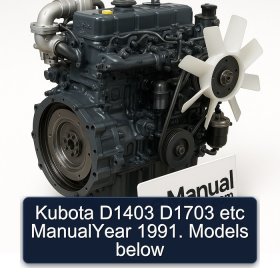 Kubota D1403 D1703 etc ManualYear 1991. Models below