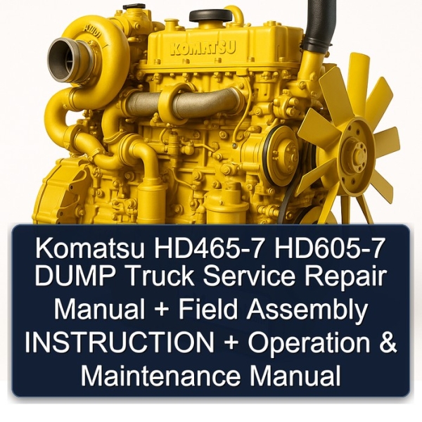 Komatsu HD465-7 HD605-7 DUMP Truck Service Repair Manual + Field Assembly INSTRUCTION + Operation & Maintenance Manual