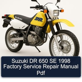 Suzuki DR 650 SE 1998 Factory Service Repair Manual Pdf