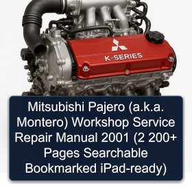 Mitsubishi Pajero (a.k.a. Montero) Workshop Service Repair Manual 2001 (2 200+ Pages Searchable Bookmarked iPad-ready)