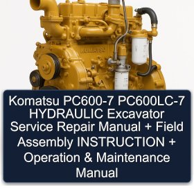 Komatsu PC600-7 PC600LC-7 HYDRAULIC Excavator Service Repair Manual + Field Assembly INSTRUCTION + Operation & Maintenance Manual