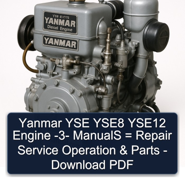 Yanmar YSE YSE8 YSE12 Engine -3- ManualS = Repair Service Operation & Parts - Download PDF