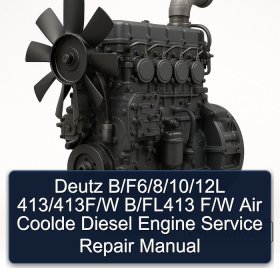 Deutz B/F6/8/10/12L 413/413F/W B/FL413 F/W Air Coolde Diesel Engine Service Repair Manual