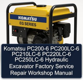Komatsu PC200-6 PC200LC-6 PC210LC-6 PC220LC-6 PC250LC-6 Hydraulic Excavator Factory Service Repair Workshop Manual