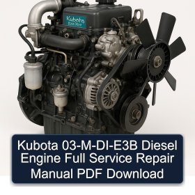 Kubota 03-M-DI-E3B Diesel Engine Full Service Repair Manual PDF Download
