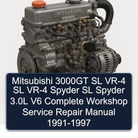 Mitsubishi 3000GT SL VR-4 SL VR-4 Spyder SL Spyder 3.0L V6 Complete Workshop Service Repair Manual 1991-1997