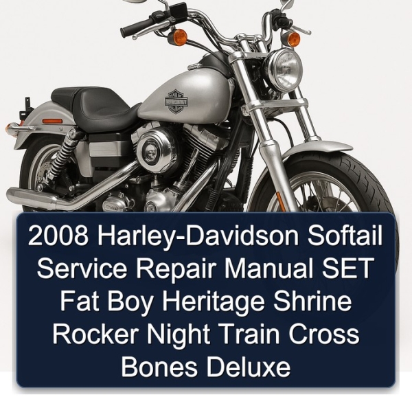 2008 Harley-Davidson Softail Service Repair Manual SET Fat Boy Heritage Shrine Rocker Night Train Cross Bones Deluxe