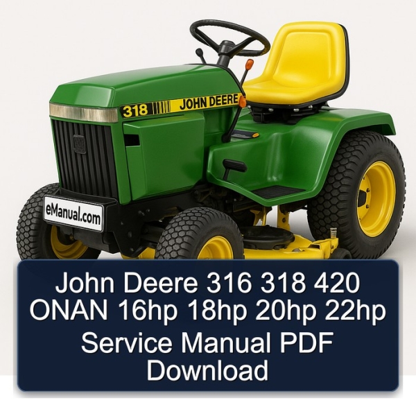 John Deere 316 318 420 ONAN 16hp 18hp 20hp 22hp Service Manual PDF Download