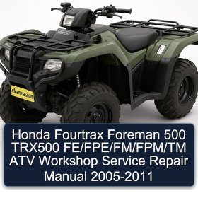Honda Fourtrax Foreman 500 TRX500 FE/FPE/FM/FPM/TM ATV Workshop Service Repair Manual 2005-2011