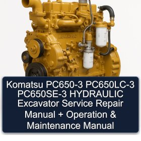 Komatsu PC650-3 PC650LC-3 PC650SE-3 HYDRAULIC Excavator Service Repair Manual + Operation & Maintenance Manual