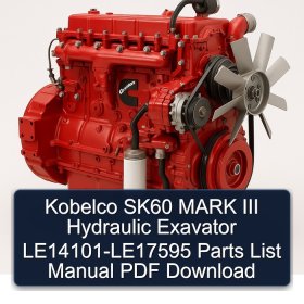 Kobelco SK60 MARK III Hydraulic Exavator LE14101-LE17595 Parts List Manual PDF Download
