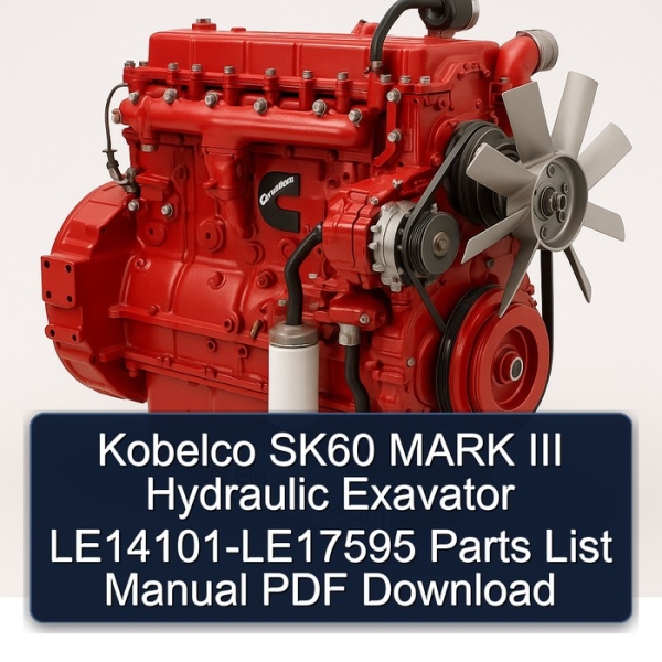 Kobelco SK60 MARK III Hydraulic Exavator LE14101-LE17595 Parts List Manual PDF Download