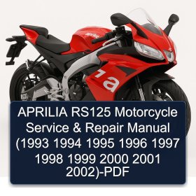 APRILIA RS125 Motorcycle Service & Repair Manual (1993 1994 1995 1996 1997 1998 1999 2000 2001 2002)-PDF