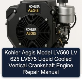 Kohler Aegis Model LV560 LV 625 LV675 Liquid Cooled Vertical Crankshaft Engine Repair Manual
