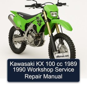 Kawasaki KX 100 cc 1989 1990 Workshop Service Repair Manual