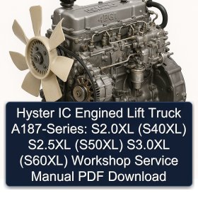 Hyster IC Engined Lift Truck A187-Series: S2.0XL (S40XL) S2.5XL (S50XL) S3.0XL (S60XL) Workshop Service Manual PDF Download