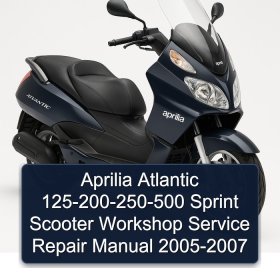Aprilia Atlantic 125-200-250-500 Sprint Scooter Workshop Service Repair Manual 2005-2007