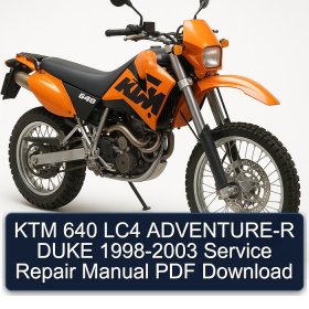 KTM 640 LC4 ADVENTURE-R DUKE 1998-2003 Service Repair Manual PDF Download