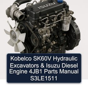 Kobelco SK60V Hydraulic Excavators & Isuzu Diesel Engine 4JB1 Parts Manual S3LE1511