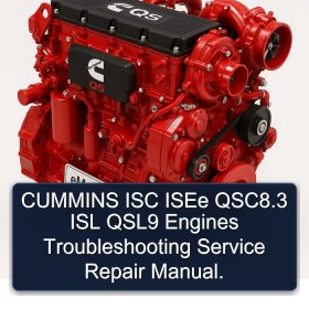 CUMMINS ISC ISEe QSC8.3 ISL QSL9 Engines Troubleshooting Service Repair Manual.