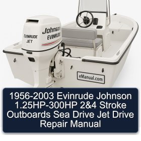 1956-2003 Evinrude Johnson 1.25HP-300HP 2&4 Stroke Outboards Sea Drive Jet Drive Repair Manual