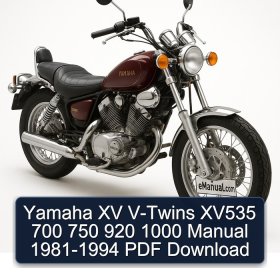 Yamaha XV V-Twins XV535 700 750 920 1000 Manual 1981-1994 PDF Download