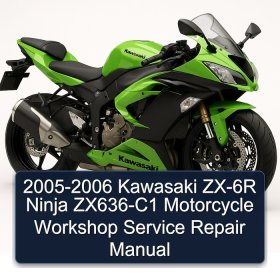 2005-2006 Kawasaki ZX-6R Ninja ZX636-C1 Motorcycle Workshop Service Repair Manual