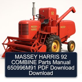 MASSEY HARRIS 92 COMBINE Parts Manual 650996M91 PDF Download Download