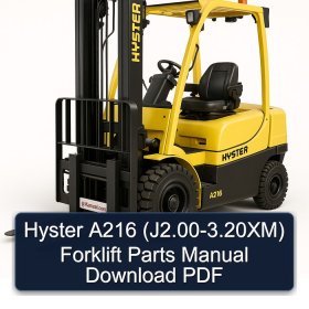 Hyster A216 (J2.00-3.20XM) Forklift Parts Manual Download PDF
