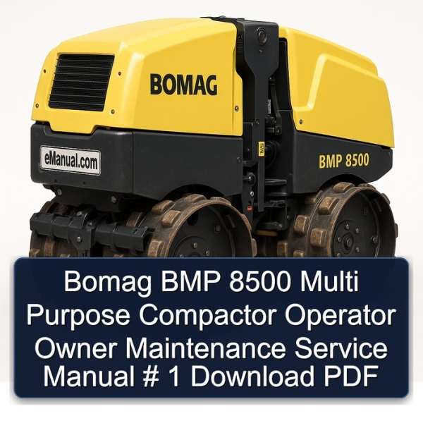 Bomag BMP 8500 Multi Purpose Compactor Operator Owner Maintenance Service Manual # 1 Download PDF