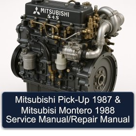 Mitsubishi Pick-Up 1987 & Mitsubisi Montero 1988 Service Manual/Repair Manual
