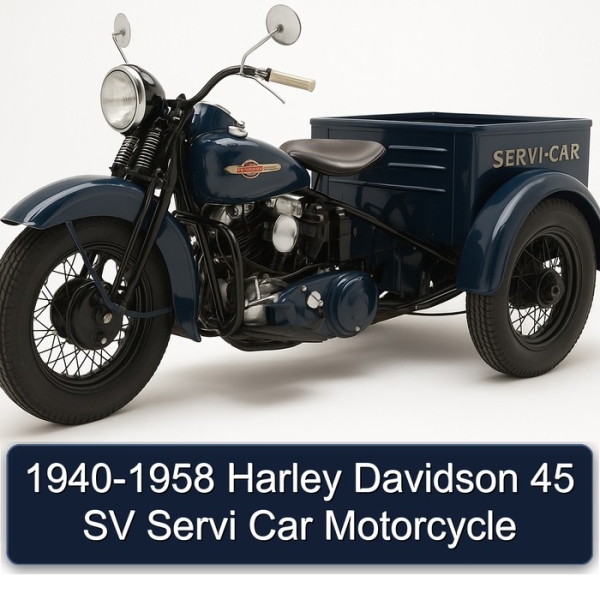 1940-1958 Harley Davidson 45 SV Servi Car Motorcycle