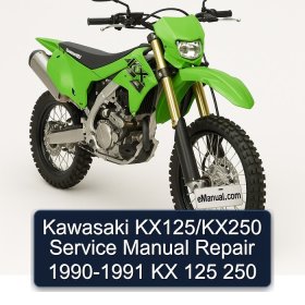 Kawasaki KX125/KX250 Service Manual Repair 1990-1991 KX 125 250